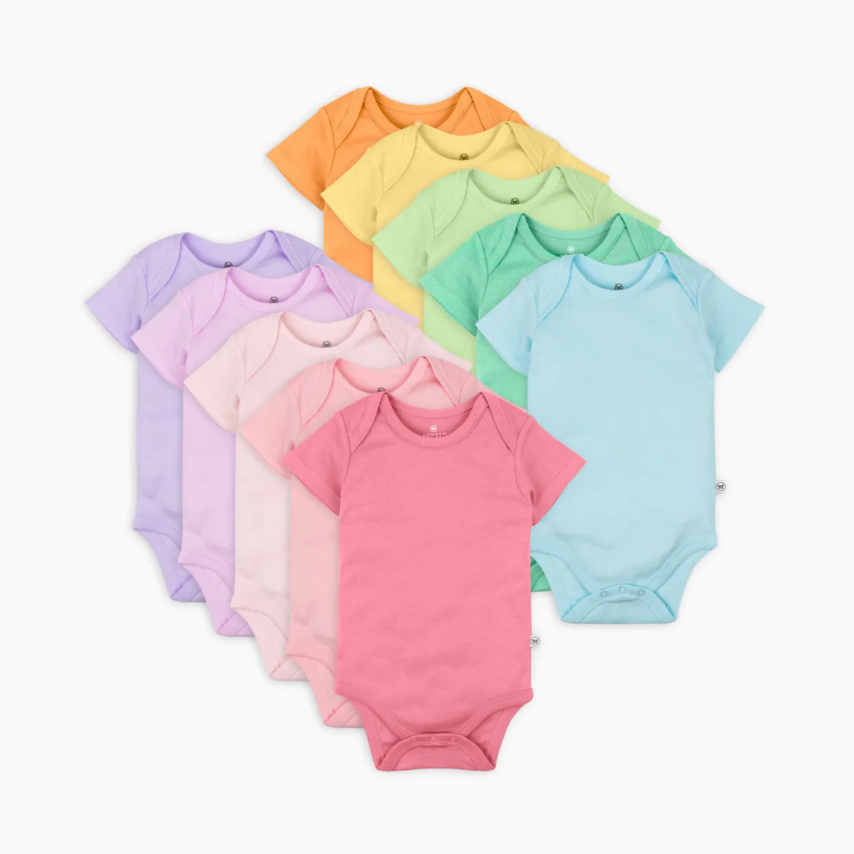 HonestBaby 10-Pack Organic Cotton Short Sleeve Bodysuits