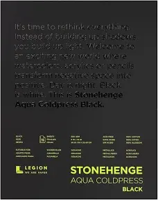 Stonehenge Aqua Black Pad, 140lb, Coldpress, 8 x 10 Inches, 15 Sheets