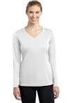 Sport-Tek LST353LS - Ladies Long Sleeve PosiCharge Competitor & V-Neck Tee XS White