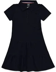 French Toast Girls' Short Sleeve Ruffle Pique Polo Dress