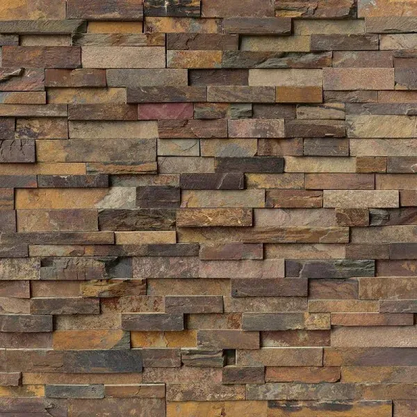 Gold Rush 6" x 24" Slate Stacked Stone Wall Tile MSI