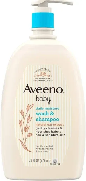 Aveeno Baby Daily Moisture Body Wash & Shampoo, Oat Extract, 8 fl. oz