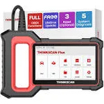 THINKCAR OBD2 Scanner, ThinkScan Plus S4 ABS/SRS/TCM/ECM/BCM Diagnostic Scanner, Code Reader Car Diagnostic Tool with 3 Resets, 94 Vehicle Brands