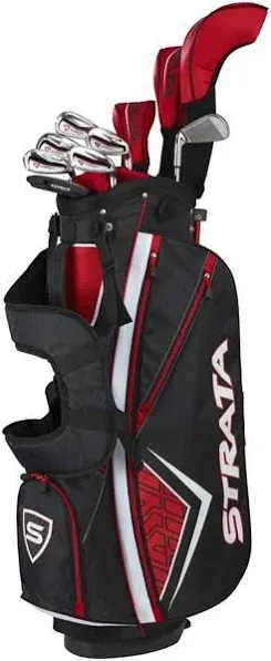 Strata Men's Golf Club Package Set 14 Piece Set Red