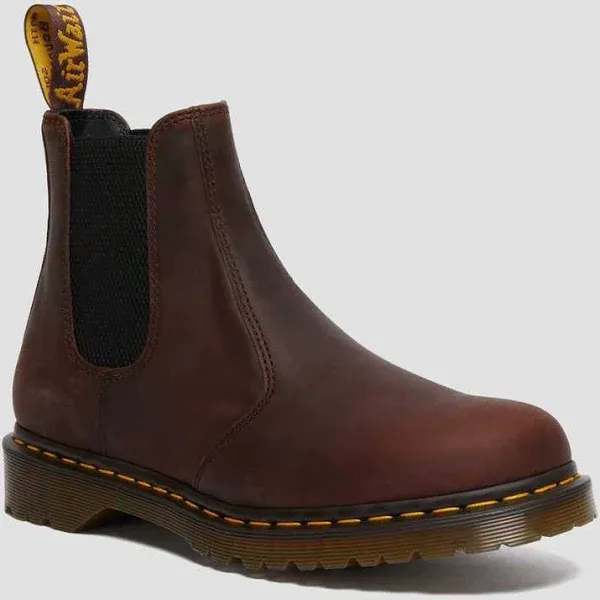 Dr. Martens Men&#039;s 2976 Waxed Full Grain Leather Chelsea Boots Chestnut Brown 10