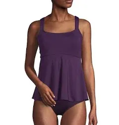 Lands' End Women's Long Flutter Tankini Top