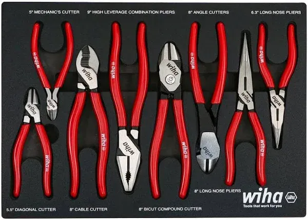 Wiha Classic Grip Pliers and Cutters Tray Set