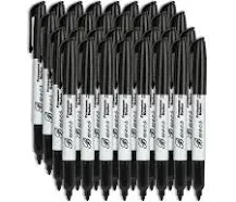 Permanent Markers, 80 Count Black Permanent Markers, Fine Point, Waterproof &amp;...