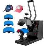 VEVOR Hat Heat Press with 4pcs Interchangeable Platens(6"x3"/6.7"x2.7"/6.7"x3.8"/8.1"x3.5"), Cap Heat Press for Stuctured Hats, Rigid Steel Frame No