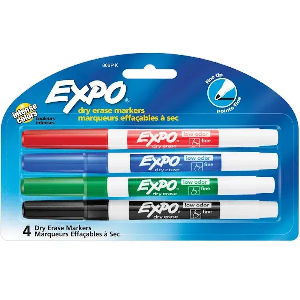 Expo Low-Odor Dry Erase Fine Markers