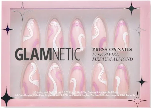 Glamnetic Pink Swirl Press-On Nails