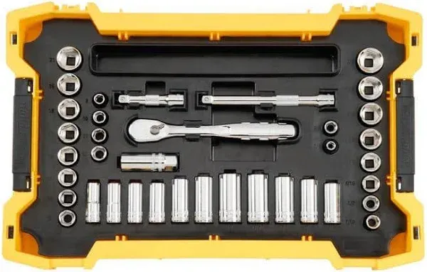 DEWALT 3/8 in. Drive Socket Set with Toughsystem 2.0 Tray (37-Piece) DWMT45400