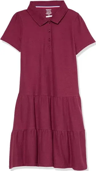 French Toast Girls' Short Sleeve Ruffle Pique Polo Dress