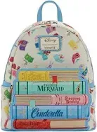 Loungefly Disney Princess Books All Over Print Womens Double Strap Shoulder Bag Purse