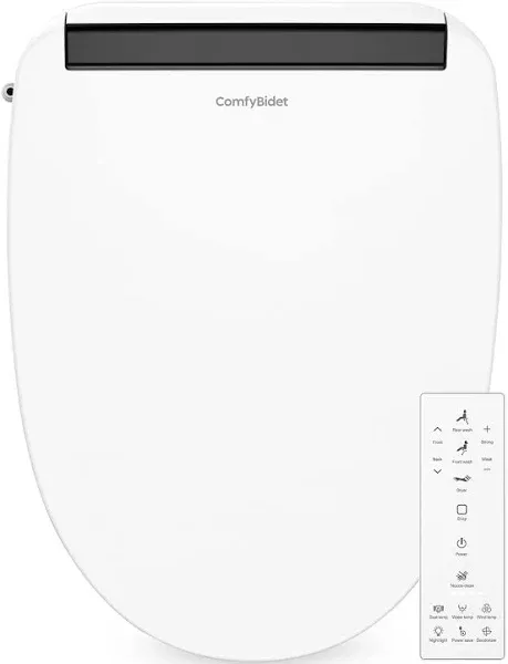 ComfyBidet Elongated Bidet Seat with Wireless Remote, Endless Warm Water and Air Dryer