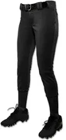 Champro Women's Tournament Traditional Low-Rise Softball Pant - Black - Medium