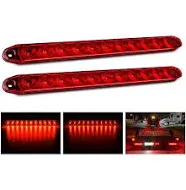 2PCS 16&#034; Rear LED Bumper Reflector Brake Tail Light Signal Lamps Trailer Marker