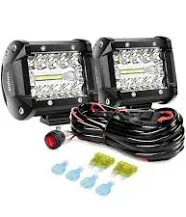 Nilight LED Light Bar 2PCS 60W 4 Inch Flood Spot Combo LED Work Light Pods Row -