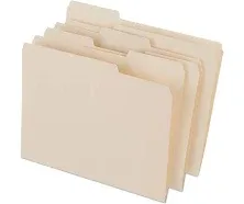 Staples Heavyweight File Folder 1/3 Cut Tab Letter Size Manila 100/Carton