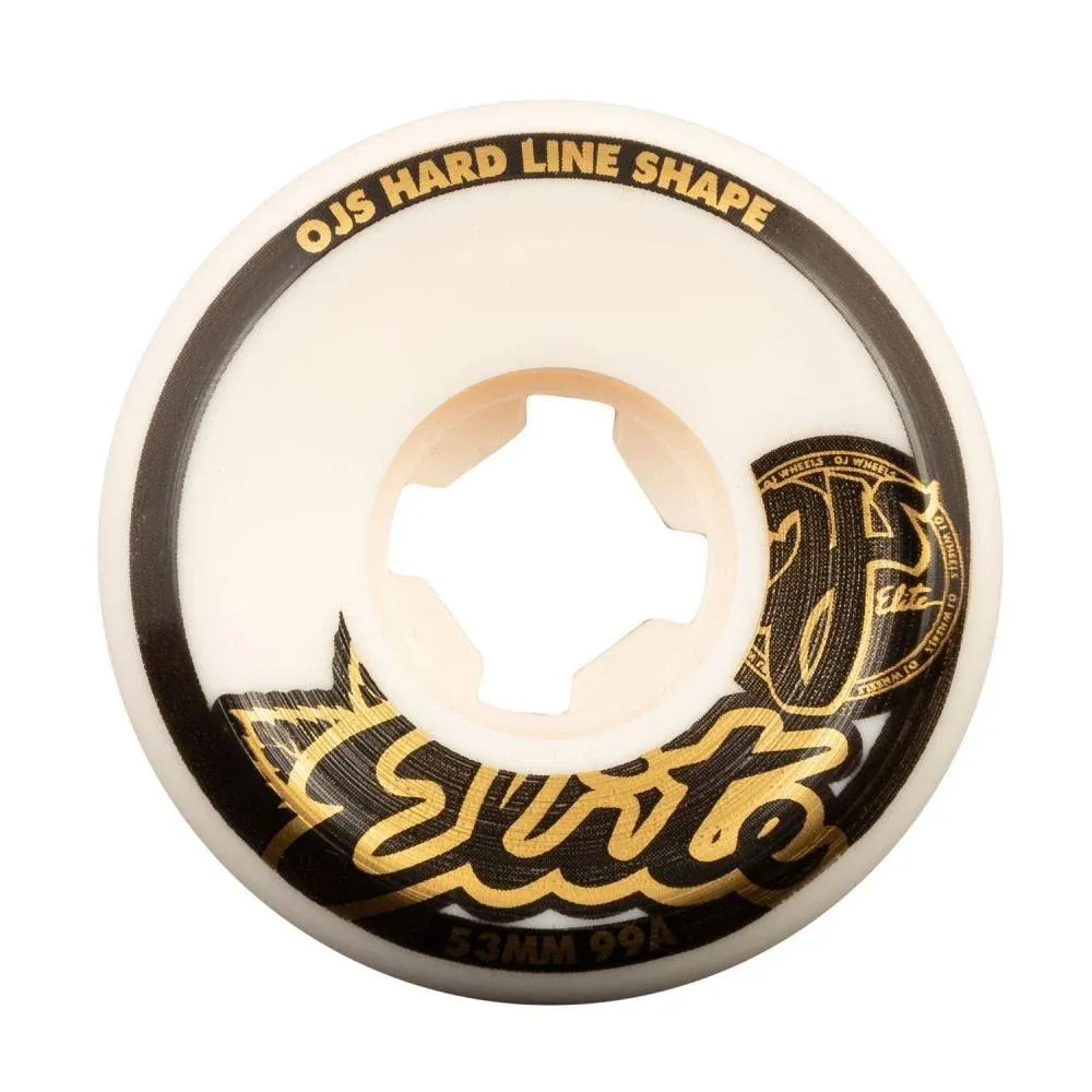 OJ Elite Hardline Skateboard Wheels 99A White 58mm