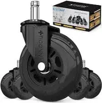 Universal Office Chair Caster Wheels Set of 5 Suitable for Tile Hardwood Floors