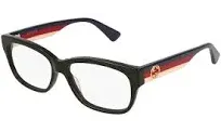 Gucci GG 0278O 011 Black Plastic Rectangle Eyeglasses 55mm, 55-15-145