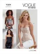 Vogue Misses' Close-Fitting Boned Corsets Sewing Pattern Kit, Code V1876, Sizes 16-18-20-22-24, Multicolor