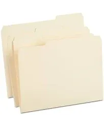 NEW 50 100% Recycled Staples 3-Tab Reinforced Manila Letter Size Folders #452830