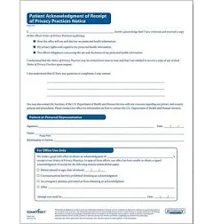 ComplyRight HIPAA Patient Acknowledgment of Receipt of Notice of Privacy Practices, Pack of 200