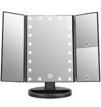 Makeup Mirror with 21 LED Lights,Two Power Supply Modes, Adjustable Touch Screen