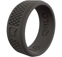 Qalo Men's Crosshatch Dark Grey Q2X Silicone Ring