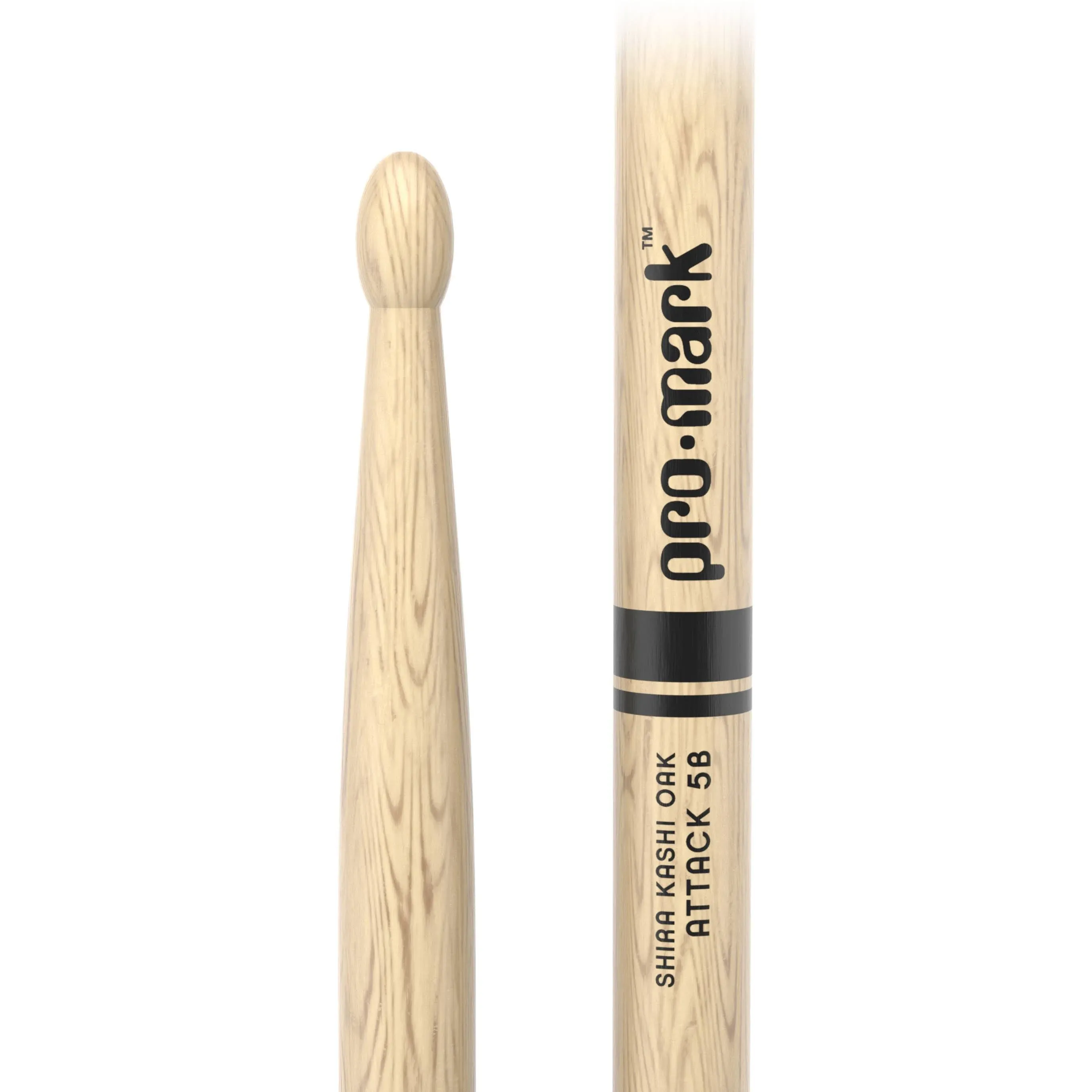 ProMark PW5BW Drum Sticks - 5B Drumsticks - Drum Sticks Set - Japanese Shira Kashi - White Oak Wood Tip Drumsticks - Consistent Weight and Pitch - 1 Pair