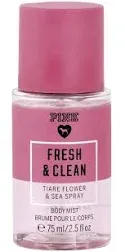 Victoria&#039;s Secret PINK FRESH &amp; CLEAN Scented Body MIST TRAVEL 2.5 oz e75 ml NEW