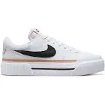 Nike Women's Court Legacy Lift Shoes, Size 10, White/Black/Orange