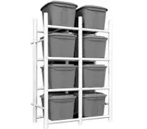 Rebrilliant Bin Warehouse 8 Tote Edition 32 Gallon Storage Rack