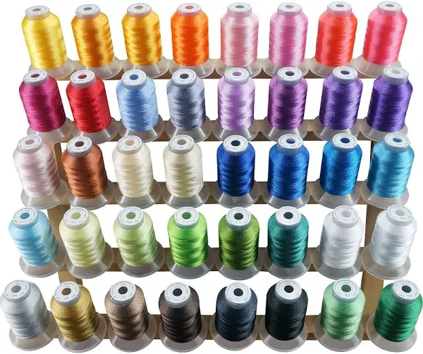 New brothread 40 Brother Colors Polyester Embroidery Machine Thread Kit 500M Each Spool for Brother Babylock Janome Singer Pfaff Husqvarna