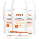 Carpe Underarm Antiperspirant and Deodorant, Pack of 3-with 3 Free On-The-Go Wipes!