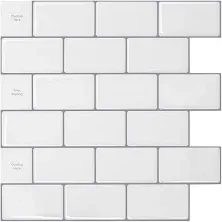 A17003WG-Art3d 12"x12" Backsplash Tile Peel and Stick, 10-Sheet Stick On Subway Tiles for Kitchen