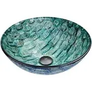 Vigo VG07049 16-1/2&#034; Glass Bathroom Vessel Sink, Oceania