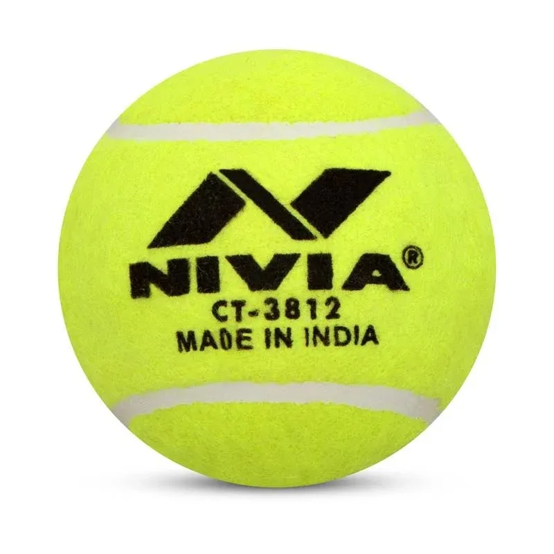 Heavy Tennis Ball Cricket Ball Pack of 12 Yellow by Nivia