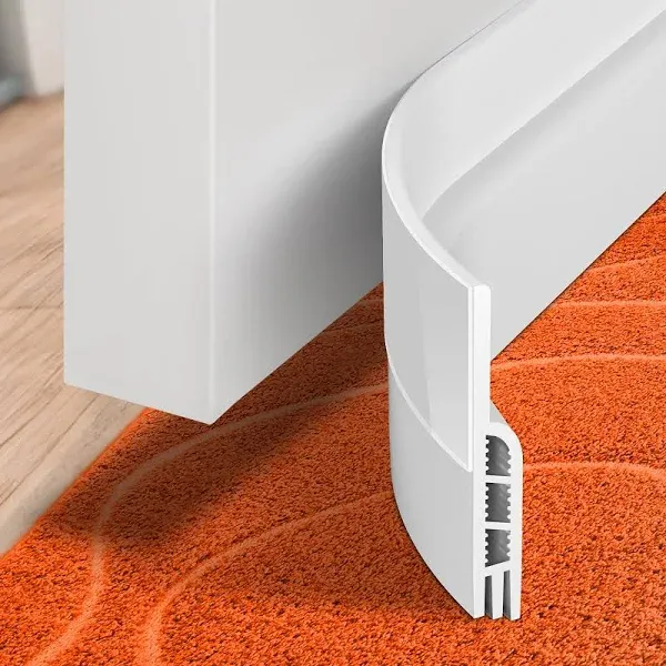 Door Draft Stopper under Door Draft Blocker Insulator Door Sweep Weather , White