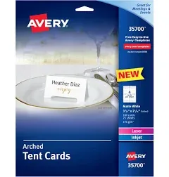 Avery Sure Feed Arched Tent Cards