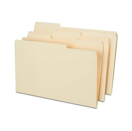 Staples Heavyweight Manila File Folders 3 Tab Legal 50/Box