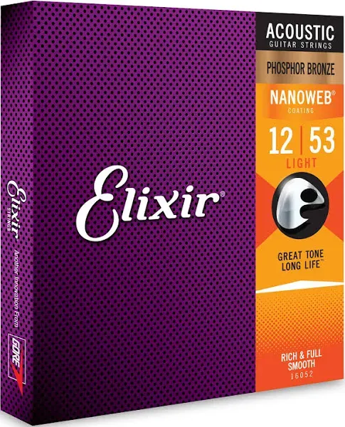 Elixir 80/20 Bronze Acoustic Guitar Strings Nanoweb