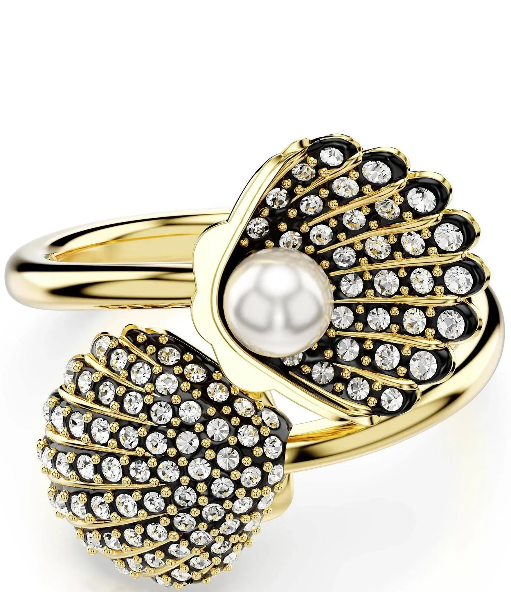 Swarovski
Crystal Swarovski Imitation Pearl, Shell, White, Gold-Tone Idyllia Open Ring