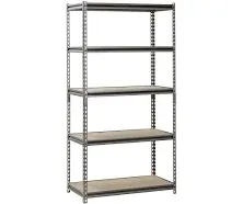 Muscle Rack 18" D x 36" W x 72" H, 5-Shelf Steel Shelving, Silver-Vein