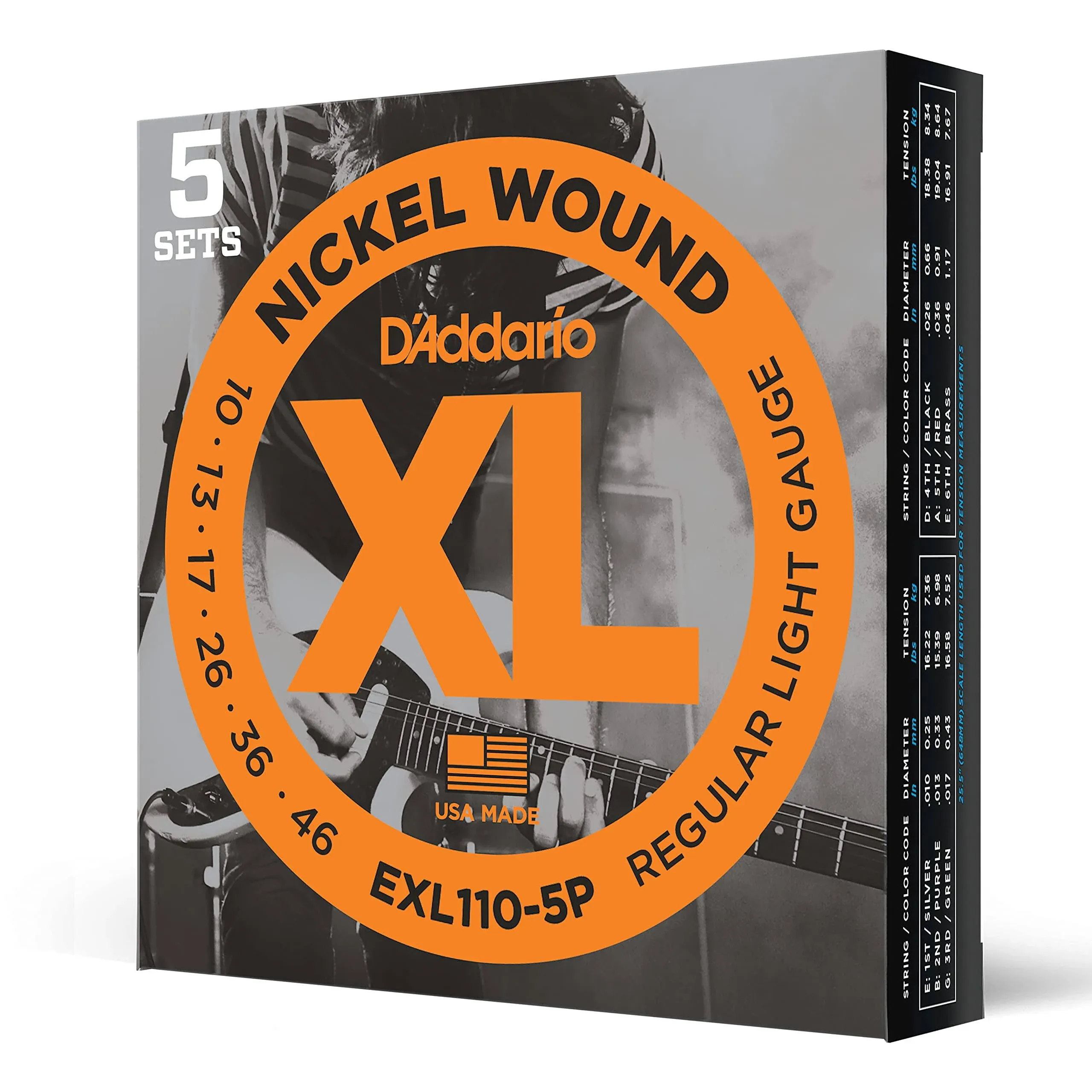 D&#039;Addario EXL110-5P Nickel Wound Regular Light Gauge 10-46 5 Sets