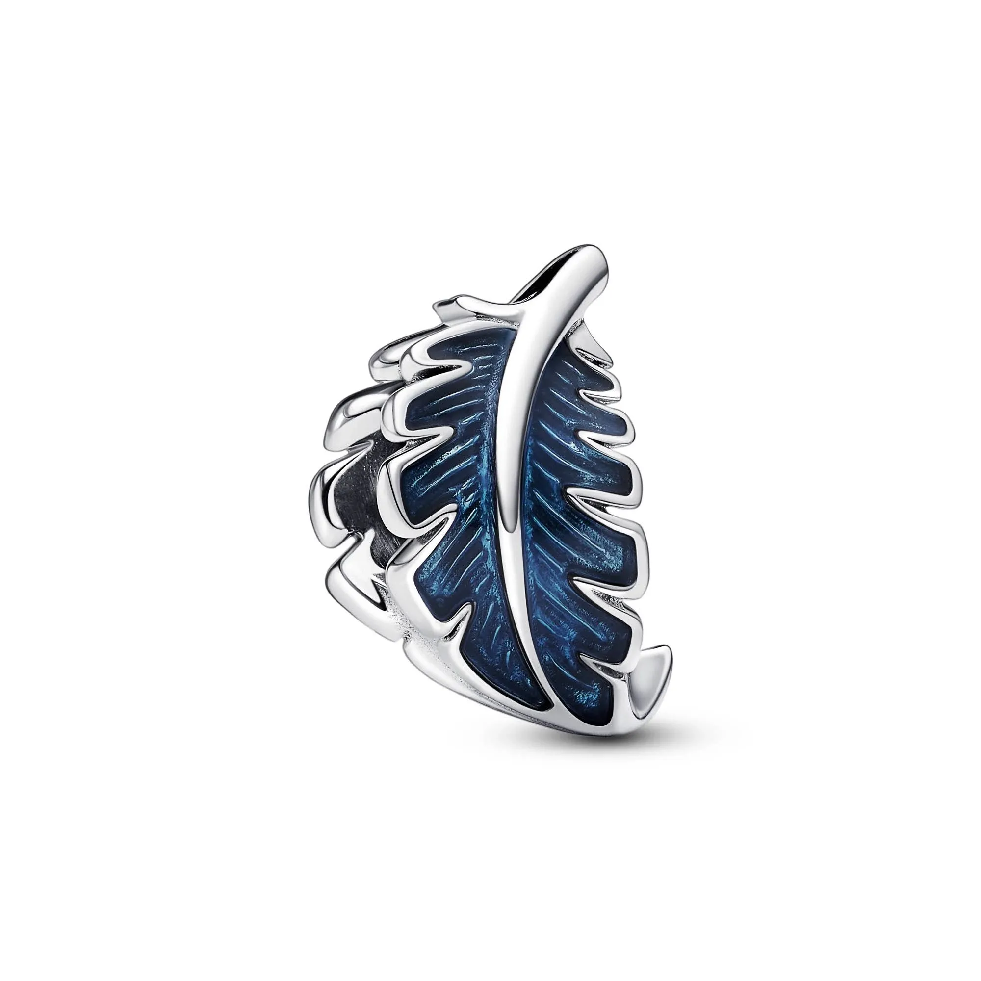 Authentic Pandora Blue Curved Feather Charm - 100% 925 Sterling Silver