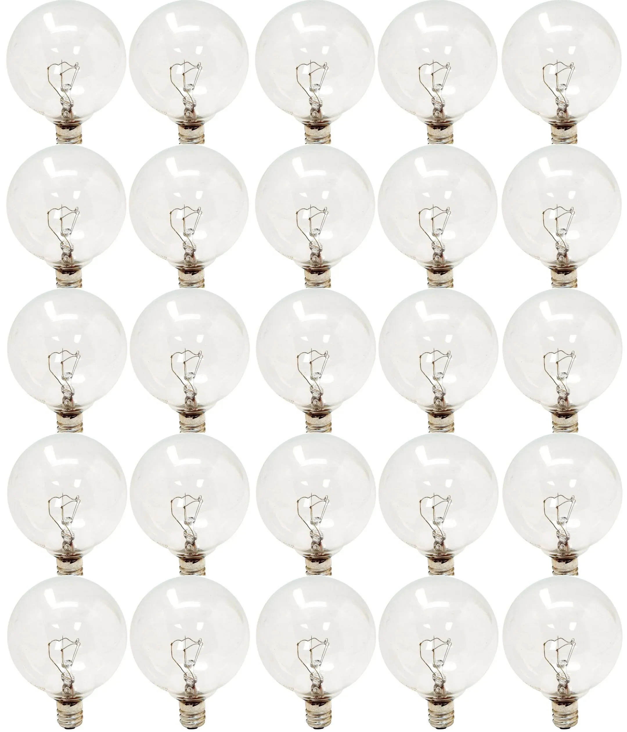 GE round Globe Light Bulbs 25 Watt G16.5 Vanity Lights 22 Pack