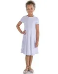 24seven Comfort Apparel Girls Flowy Short Sleeve Girls Dress